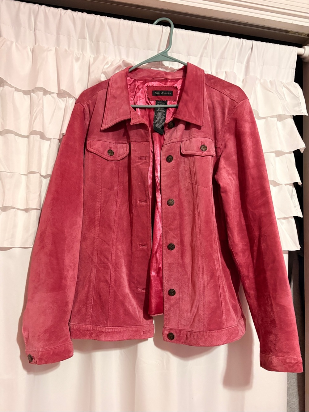 Women's For Joseph Rose Pink Suede Jacket- Size XL